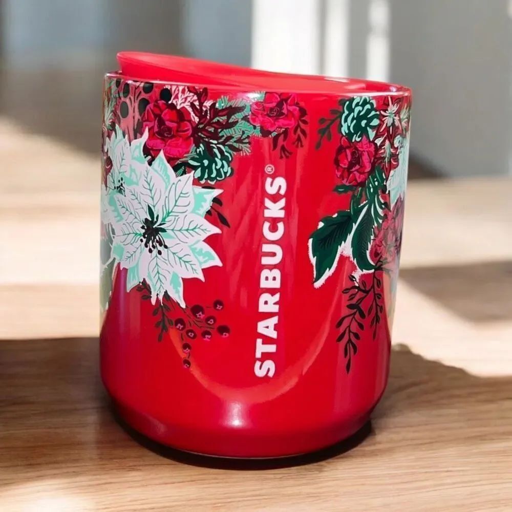✨Starbucks Red Poinsettia Holiday 8 oz. Ceramic Coffee Cup✨